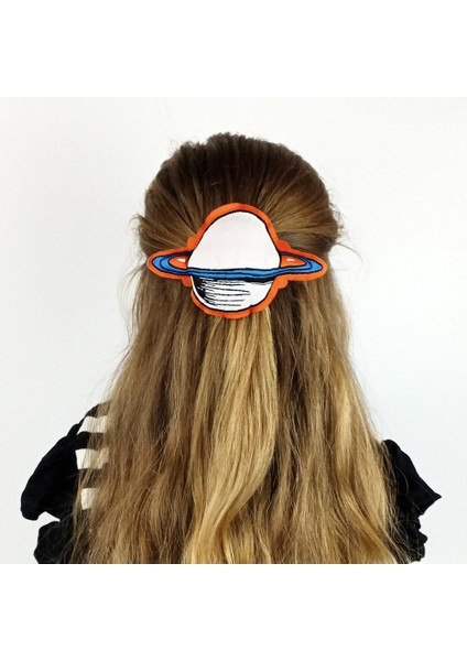 Woody Cord Woodycord El Yapımı Elyaf Dolgulu Satürn Gezegen Klips Toka