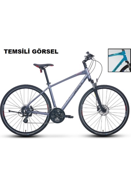 28J Carraro Sportıve 225 Şehir Bisikleti - Mat Mavi Yeşil Mor Siyah - 51 Kadro