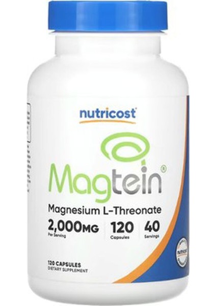 Nutricost Magnesium L-Threonate As Magtein 2000 Mg 120 Caps - Uyku Kalitesi ve Hafıza Desteği