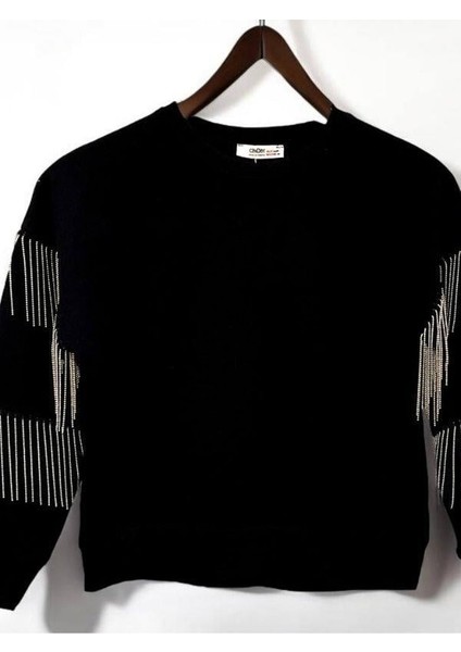 Kız Çocuk Yüzde Yüz Pamuklu Iki Iplik Zincir Detaylı Sweatshirt fırsatları