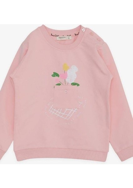 Kız Çocuk Pamuklu Cep Detaylı Sweatshirt fırsatları