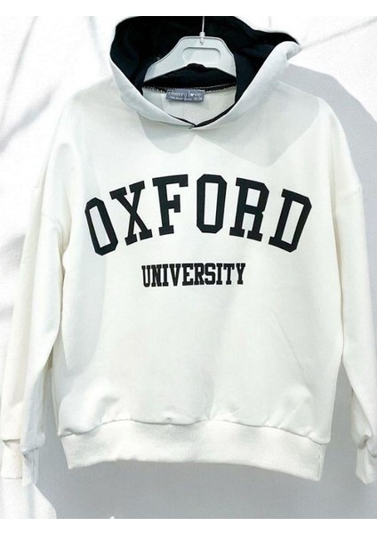 Kız Çocuk Pamuklu Oxford Yazılı Kısa Kapüşpnlu Sweatshirt fiyatları