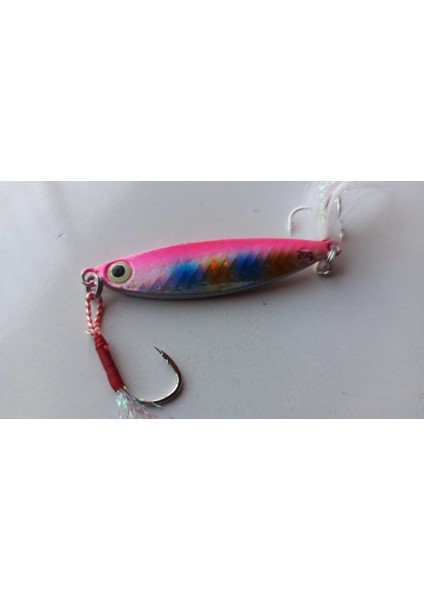 Metal Demir Plaka Tüy Deniz Gövde 1 Kanca ve Kuyrukta 3 Iğneli Keskin Kanca 20G/6.5CM Gökkuşağı Maket Balıklar Suni Yemler