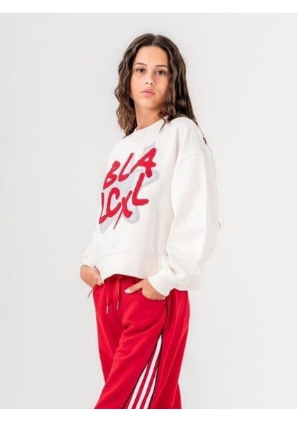 Kız Çocuk Black Yazılı Sweatshirt