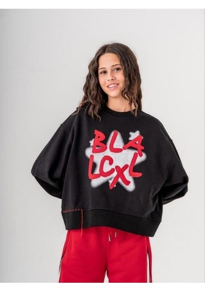 Kız Çocuk Black Yazılı Sweatshirt fiyatları