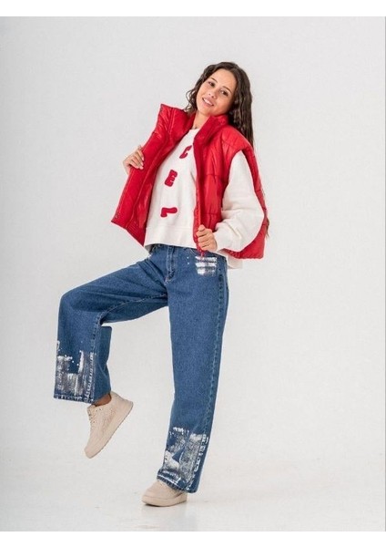 Kız Çocuk Mevsimlik Harf Aplikeli 3 Iplik Sweatshirt