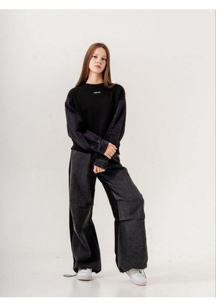 Kız Çocuk Mevsimlik Denim Kol 3 Iplik Sweatshirt fırsatları