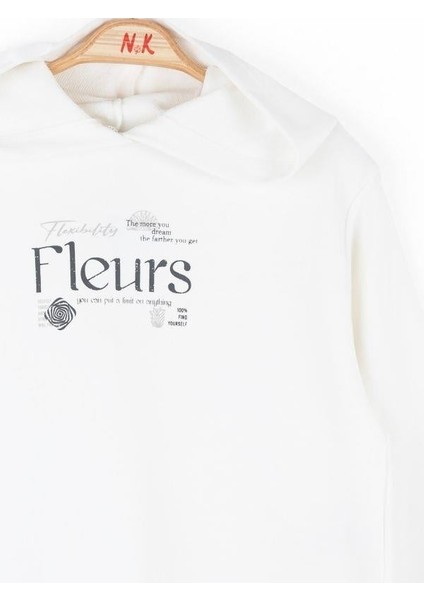 Kız Çocuk Pamuklu Sırtı Tirko Detaylı Fleurs Sweatshirt fiyatları