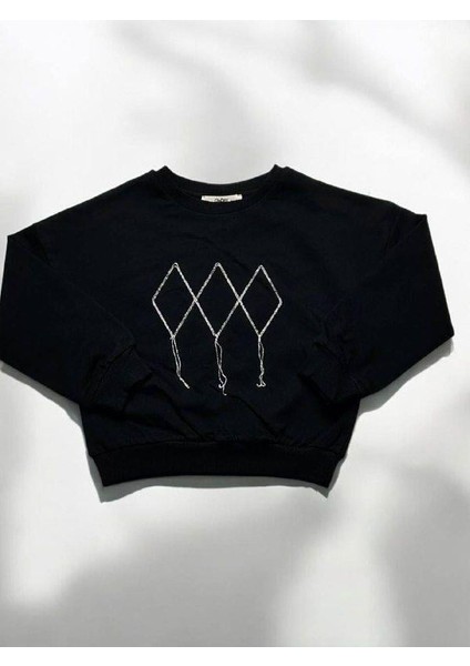Kız Çocuk Mevsimlik Pamuklu Iki Iplik Zincirli Sweatshirt fiyatları
