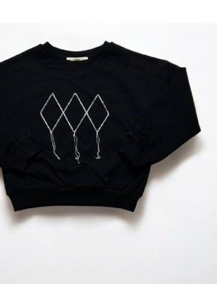 Kız Çocuk Mevsimlik Pamuklu Iki Iplik Zincirli Sweatshirt indirimleri