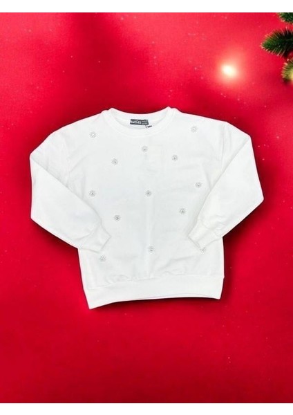 Kız Çocuk Pamuklu Inci Işlemeli Ince Sweatshirt fiyatları