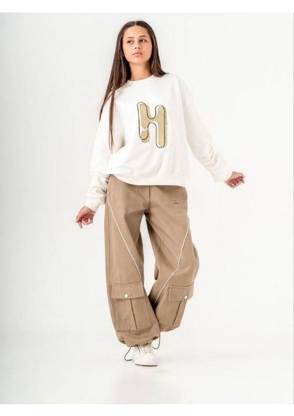 Kız Çocuk 2 Iplik H Nakışlı Sweatshirt modelleri