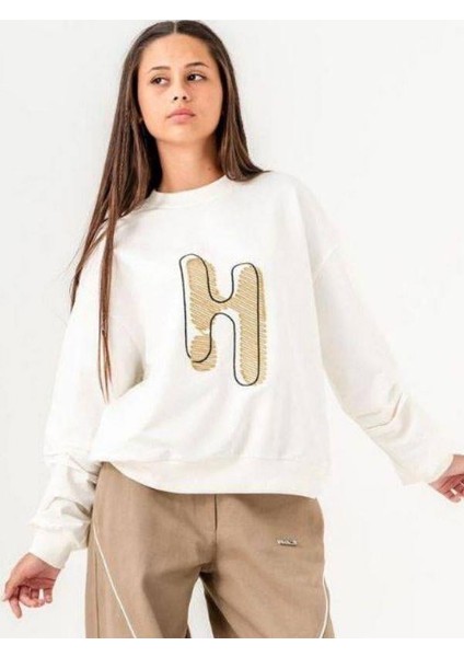 Kız Çocuk 2 Iplik H Nakışlı Sweatshirt indirimleri