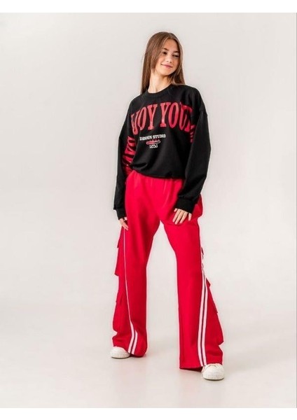 Kız Çocuk Enjoy Baskılı 2 Iplik Sweatshirt