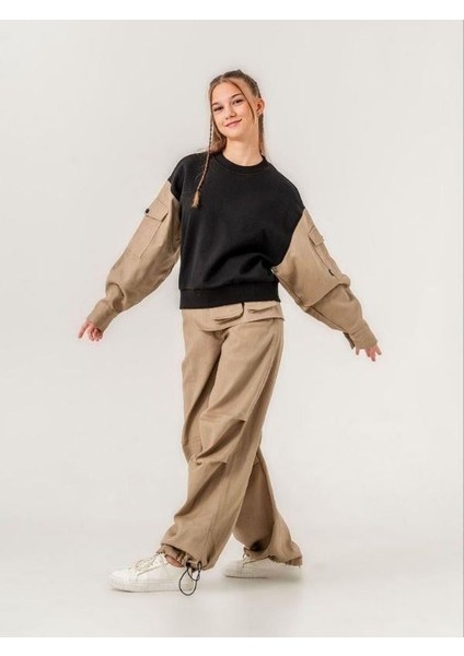 Kız Çocuk Gabardin Kol 2 Iplik Sweatshirt fırsatları