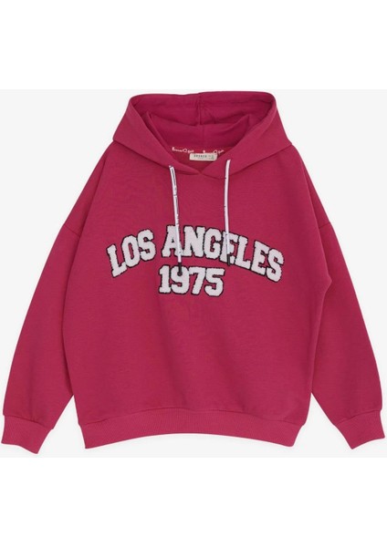 Kız Çocuk Kapüşonlu Los Angeles Yazılı Sweatshirt