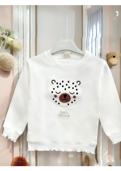 Kız Çocuk Ayıcık Işlemeli Sweatshirt