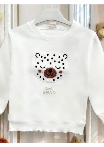 Kız Çocuk Ayıcık Işlemeli Sweatshirt