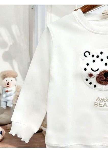 Kız Çocuk Ayıcık Işlemeli Sweatshirt