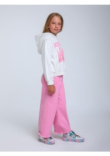 Kız Çocuk Kapüşonlu Love Yazılı Sweatshirt fiyatları