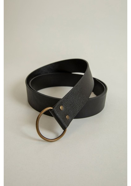 Küçük Oval Tokalı Kadın Kemer-Siyah fiyatları