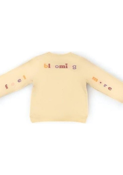 Kız Çocuk Çiçek Desenli Pamuklu Sweatshirt fırsatları