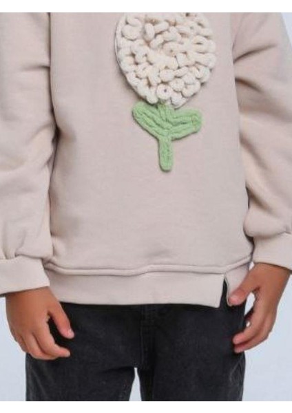 Kız Bebek Örgü Çiçek Detaylı Sweathirt fırsatları
