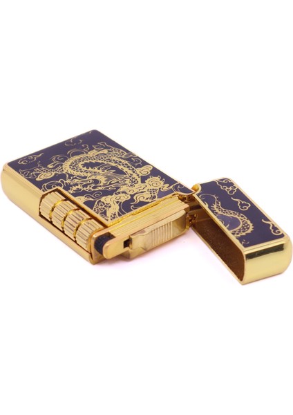 Dupont Tarzı Mum Alev Çakmak Ejder Gravür Desen - Siyah/altın Rengi fırsatları