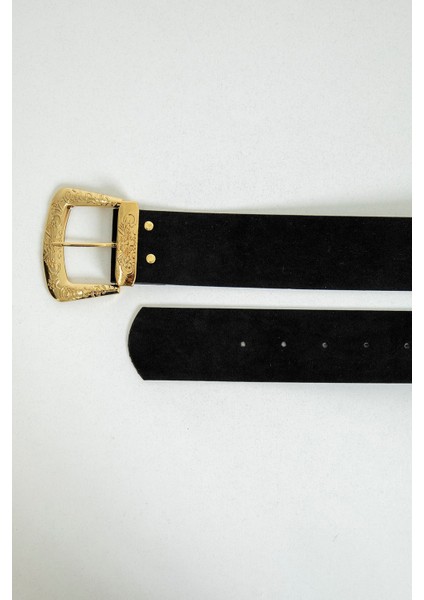 Işleme Detay Süet Kadın Kemer-Siyah fiyatları