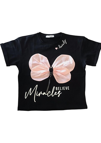 Kız Çocuk Yusufçuk Aksesuarlı Tshirt