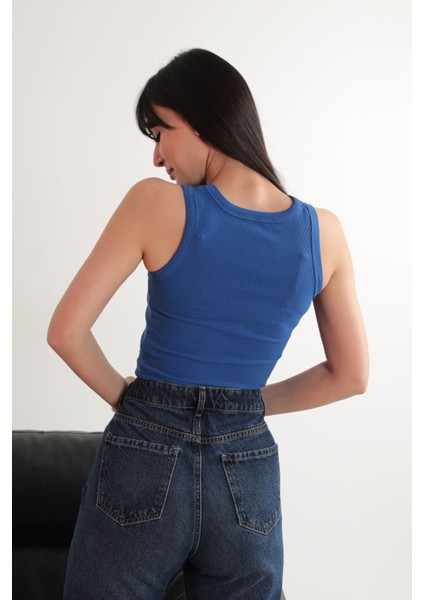 Kaşkorse Kumaş Newyork Nakışlı Kadın Crop-Saks fırsatları
