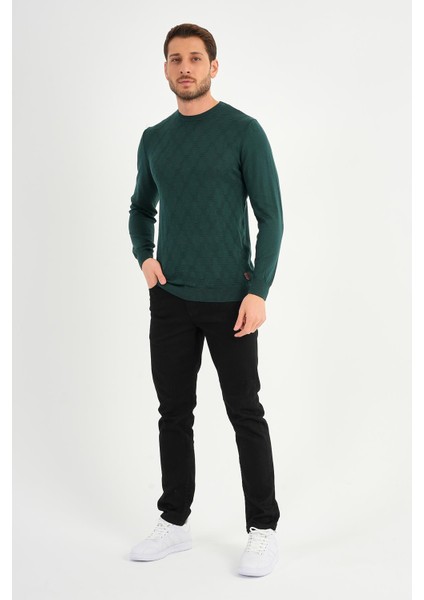 Bisiklet Yaka Desenlı Kazak (E20-511402)