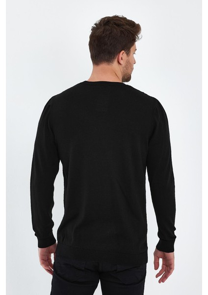 Bisiklet Yaka Jakarlı Kazak (E20-511401)