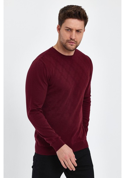 Bisiklet Yaka Jakarlı Kazak (E20-5114) modelleri