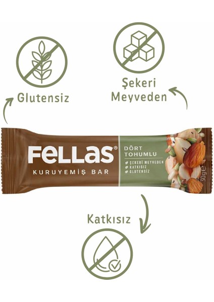 Dört Tohumlu Kuruyemiş Bar 30 gr x 12 Adet