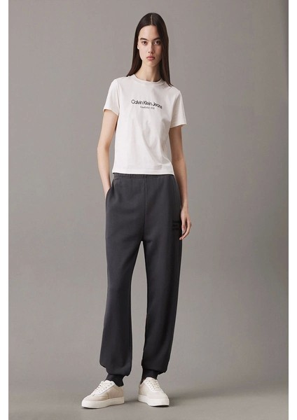 Washed Puff Prınt Jog Pant