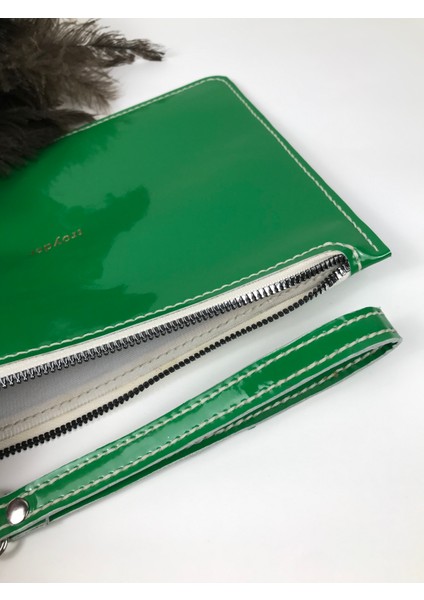 Rugan Deri Clutch Çanta Yeşil Renk fiyatları