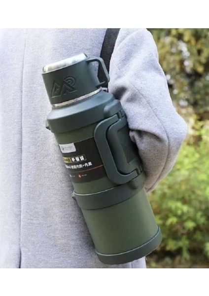 Paslanmaz Çelik 2,0 Litre Avcı Termos 48 Saat Sıcak 72 Saat Soğuk Seyahatte Kampta Piknikte
