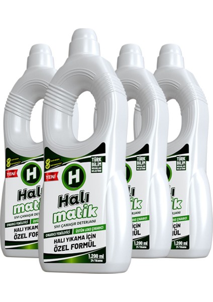 Halı Kilim Yolluk Sıvı Çamaşır Deterjanı 4 Adet 1200 ml