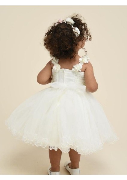 Kız Çocuk Tül ve Çiçek Detaylı Tasarım Abiye Elbise fırsatları