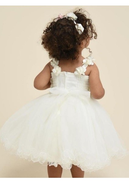 Kız Çocuk Tül ve Çiçek Detaylı Tasarım Abiye Elbise indirimleri