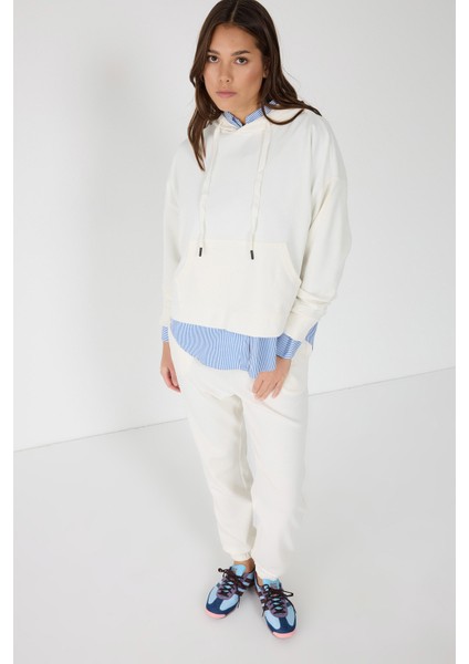 Soft Touch Kumaştan Kapüşonlu Sweatshirt