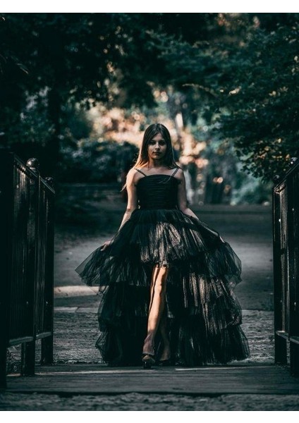 Kız Çocuk Önü Drapeli Önü Kısa Arkası Uzun Tasarım Abiye