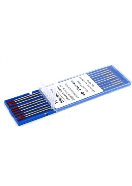 Tungsten Elektrod Kırmızı (Wt-20) 2.4 x 175 mm - 10 Adet 7018000124