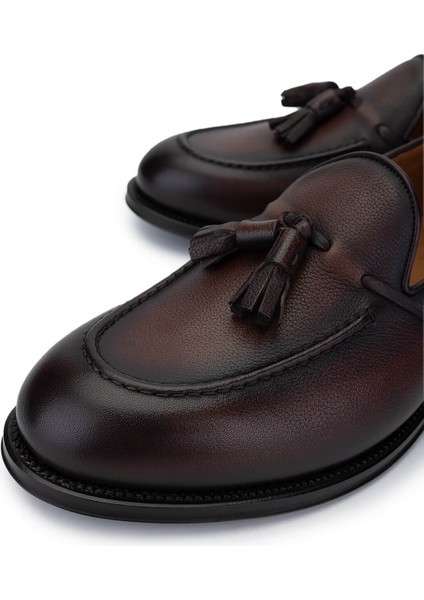 Erkek Deri Kahverengi Loafer Ayakkabı 981 2366001 Erk Ayk SK24-25 T.moro modelleri