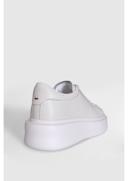 Gage Erkek Deri Sneaker Ayakkabı Beyaz