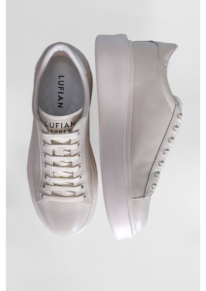 Gage Erkek Deri Sneaker Ayakkabı Beyaz