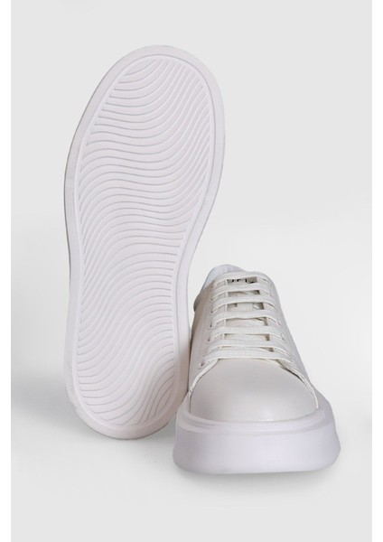 Gage Erkek Deri Sneaker Ayakkabı Beyaz