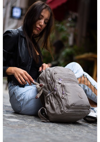 Unisex Suya Dayanıklı Kumaş Çok Gözlü Laptop Bölmeli Orta Boy Seyahat ve Okul Çantası