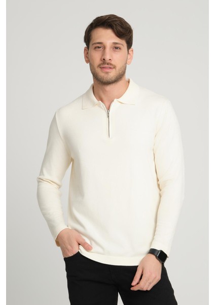 Alexandergardı Fermuarlı Polo Yaka Kazak (E23-6702)